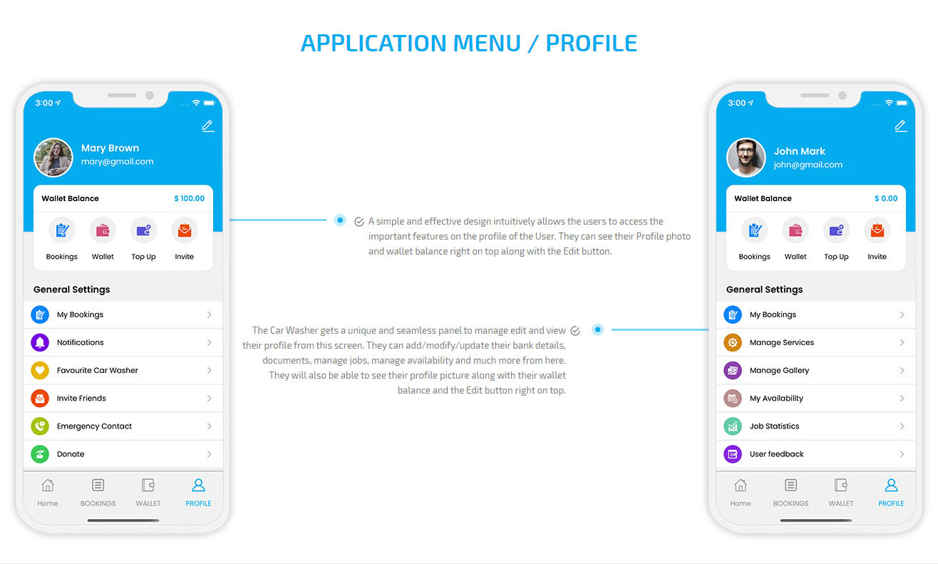 Application menu