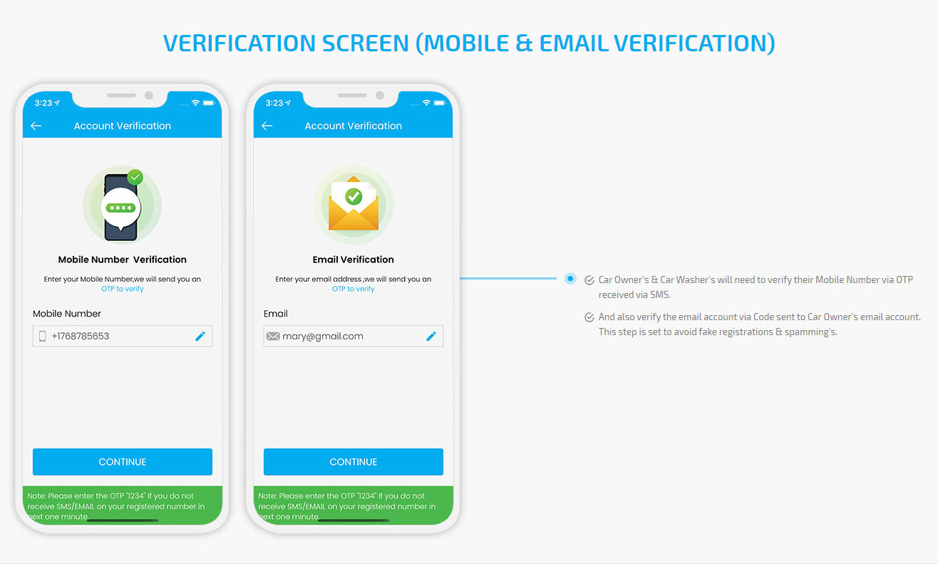 verifications screens