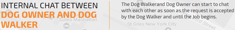 internal chat between dog owner and dog walker