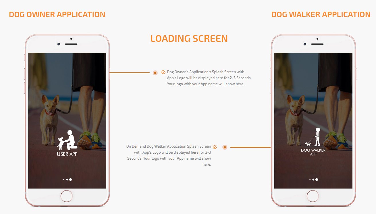 on demand dog walking app splash screen