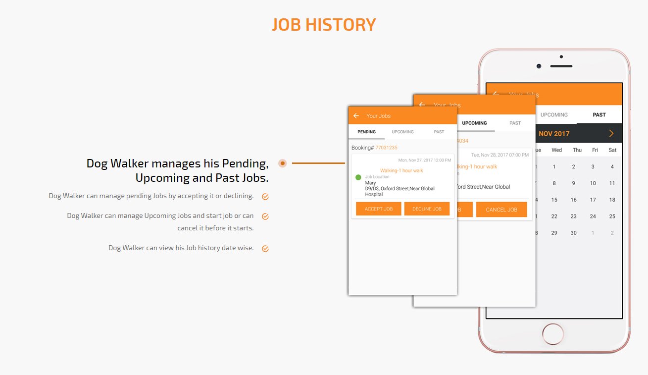 dog walker job history screen