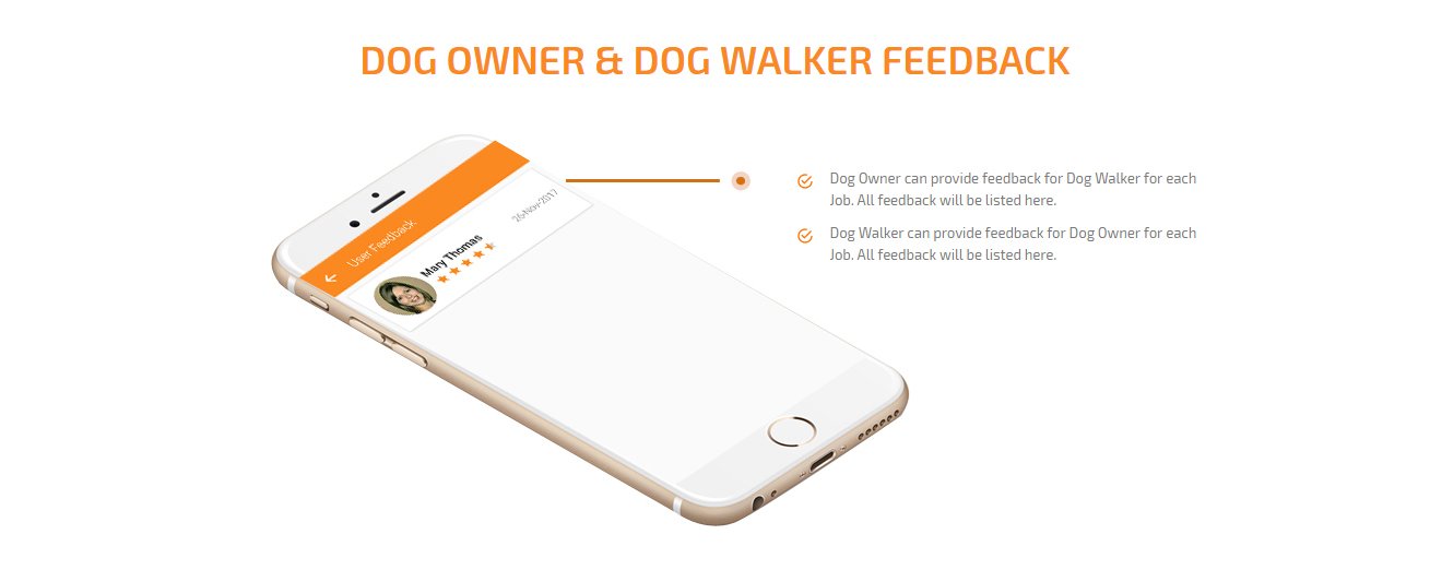 dog owner and dog walker feedback screen