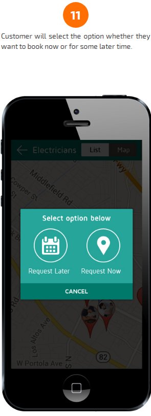 electrician apps booking scheduling screen
