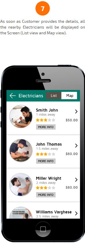 nearby available electrician apps screen
