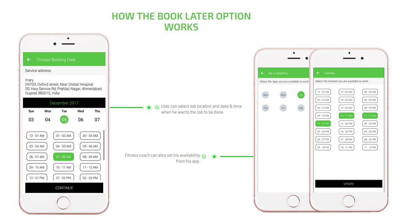client app book later option screen
