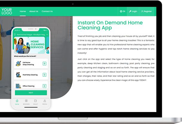 On demand house cleaning app