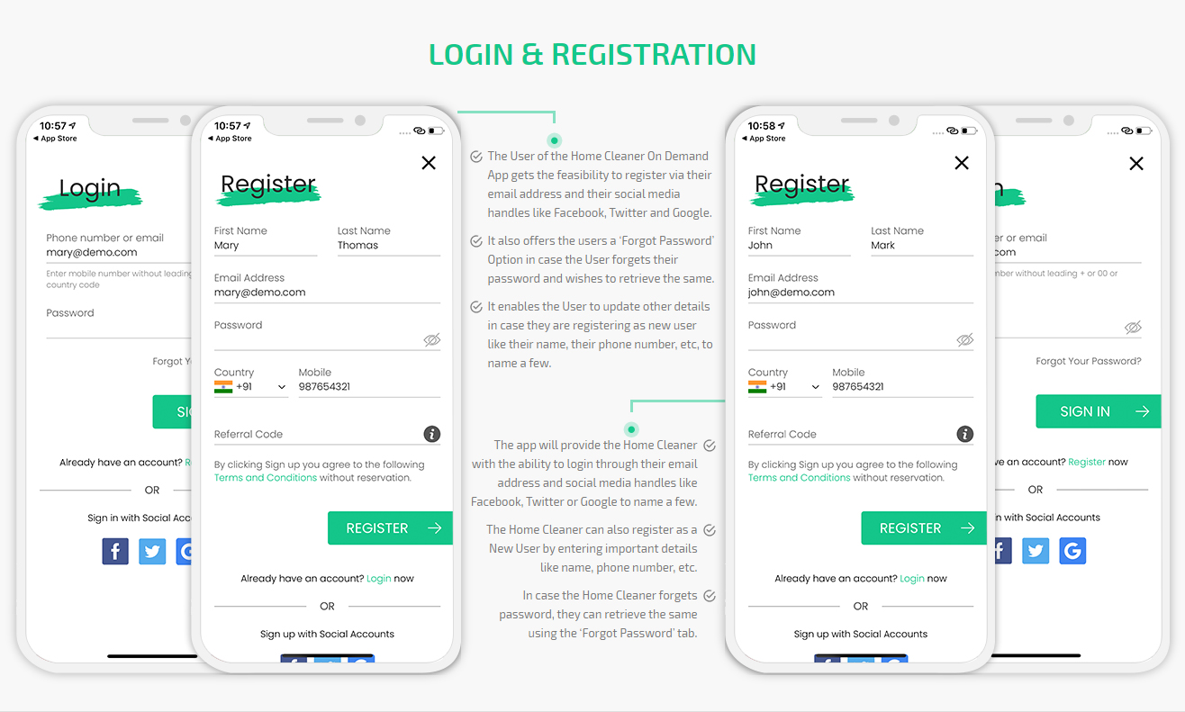 Login & register