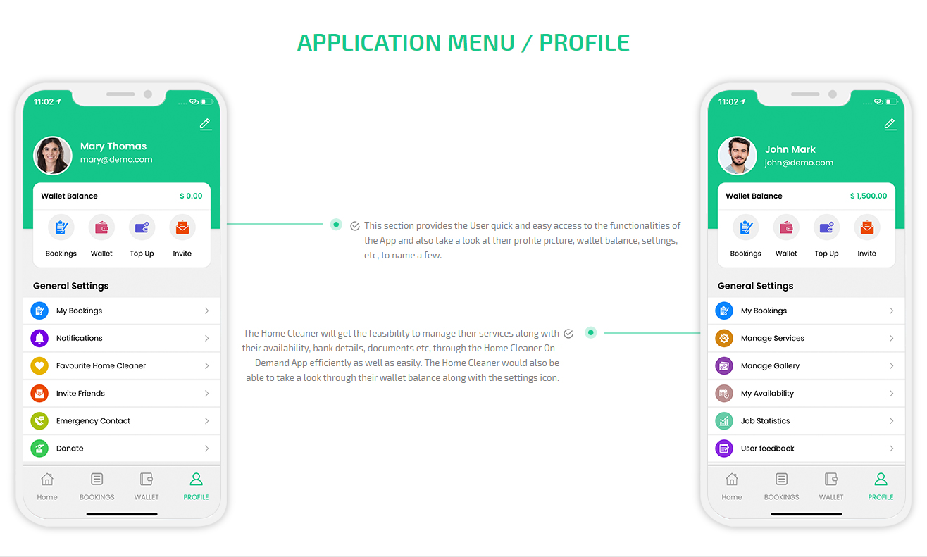 Application menu