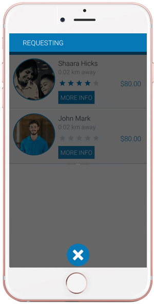 patient sending request to physiotherapist
