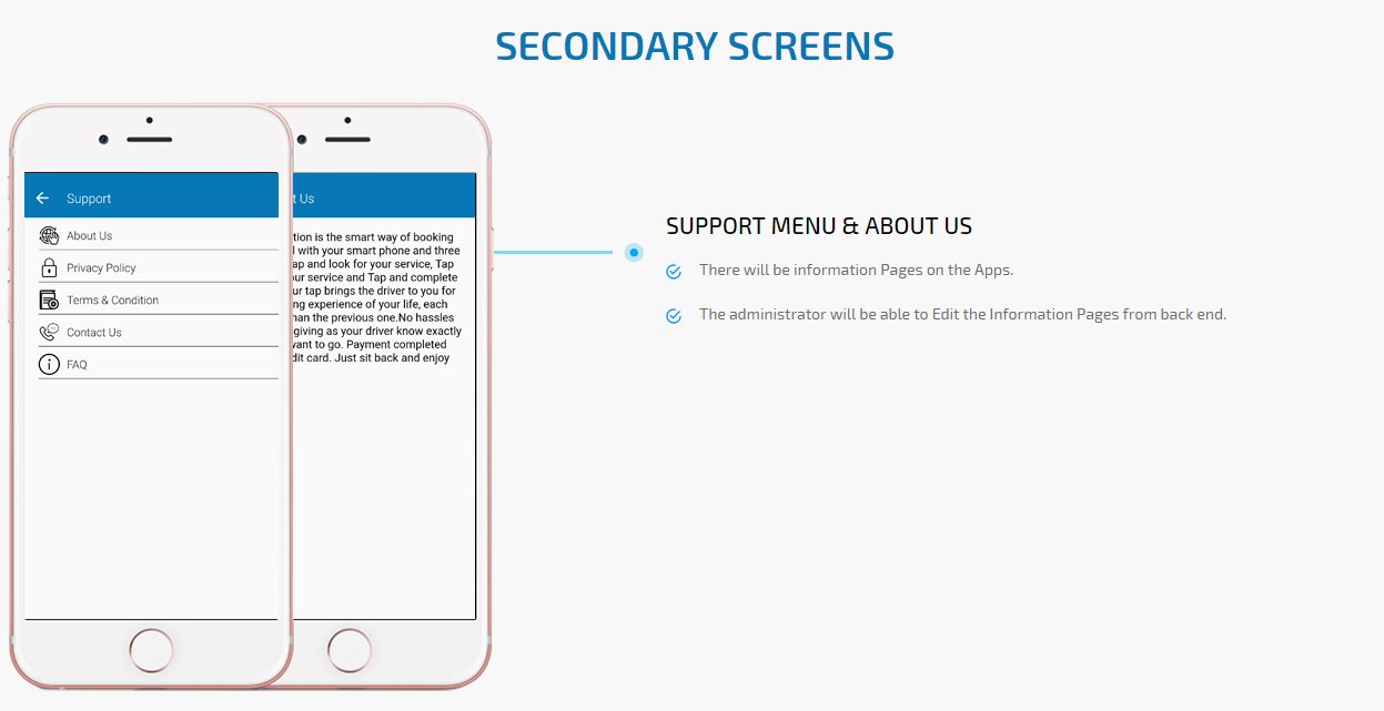 on demand physiotherapist app support menu & about us screen