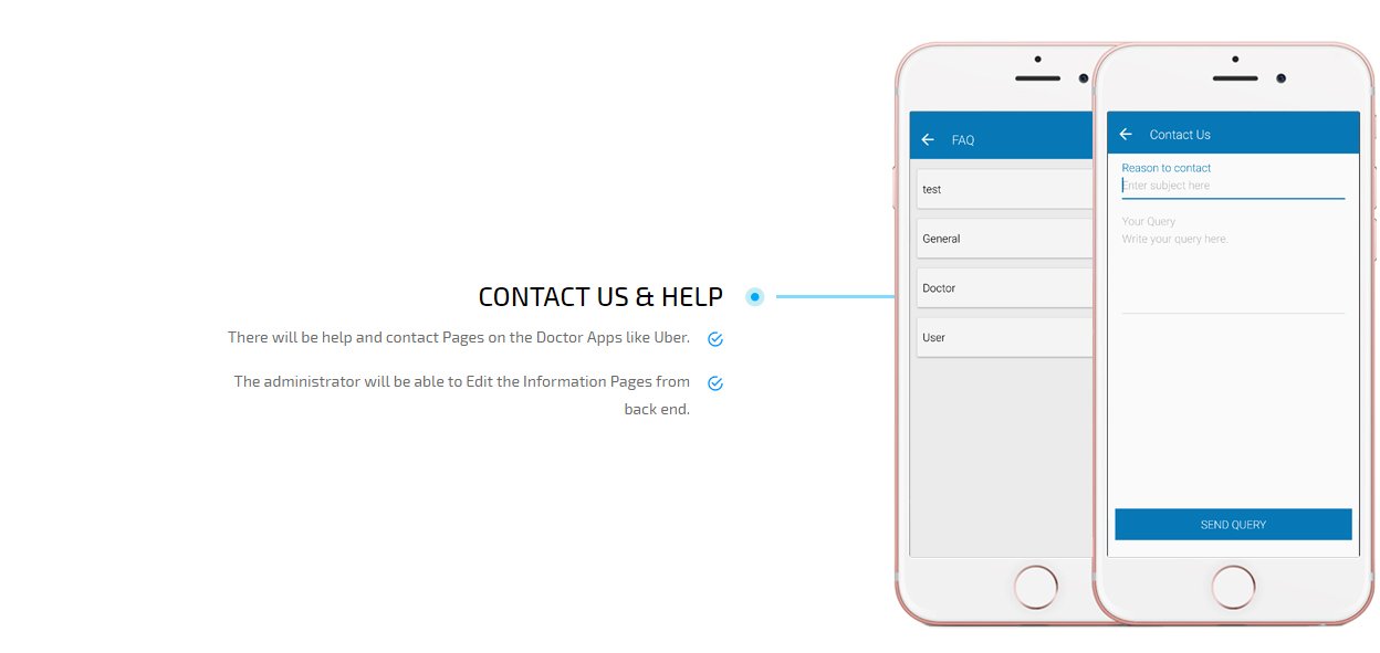 on demand physiotherapist app contact us & help screen