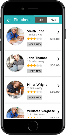 Plumbers on demand app