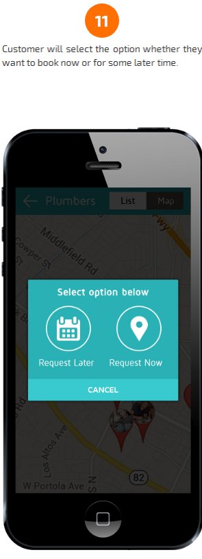 plumber app booking scheduling screen