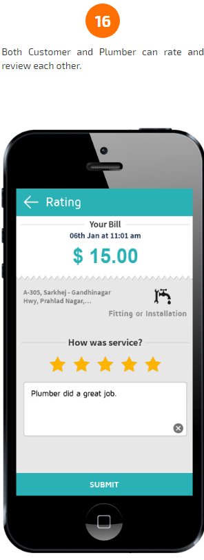 plumber app rating screen
