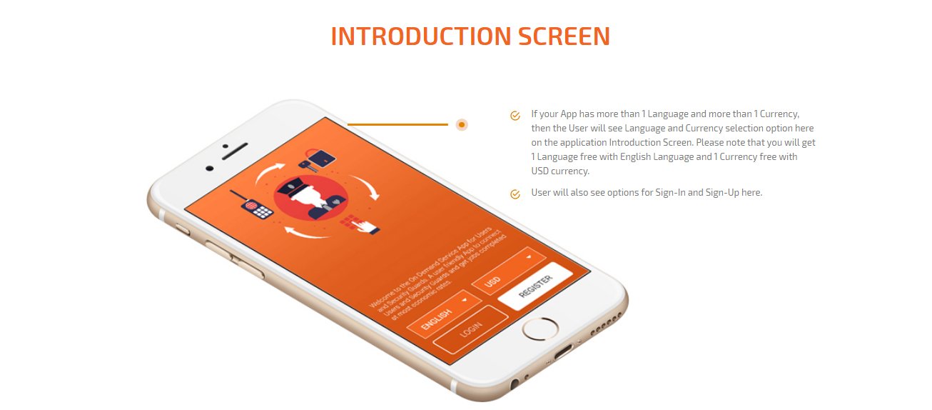 uber for security-guard app introduction screen