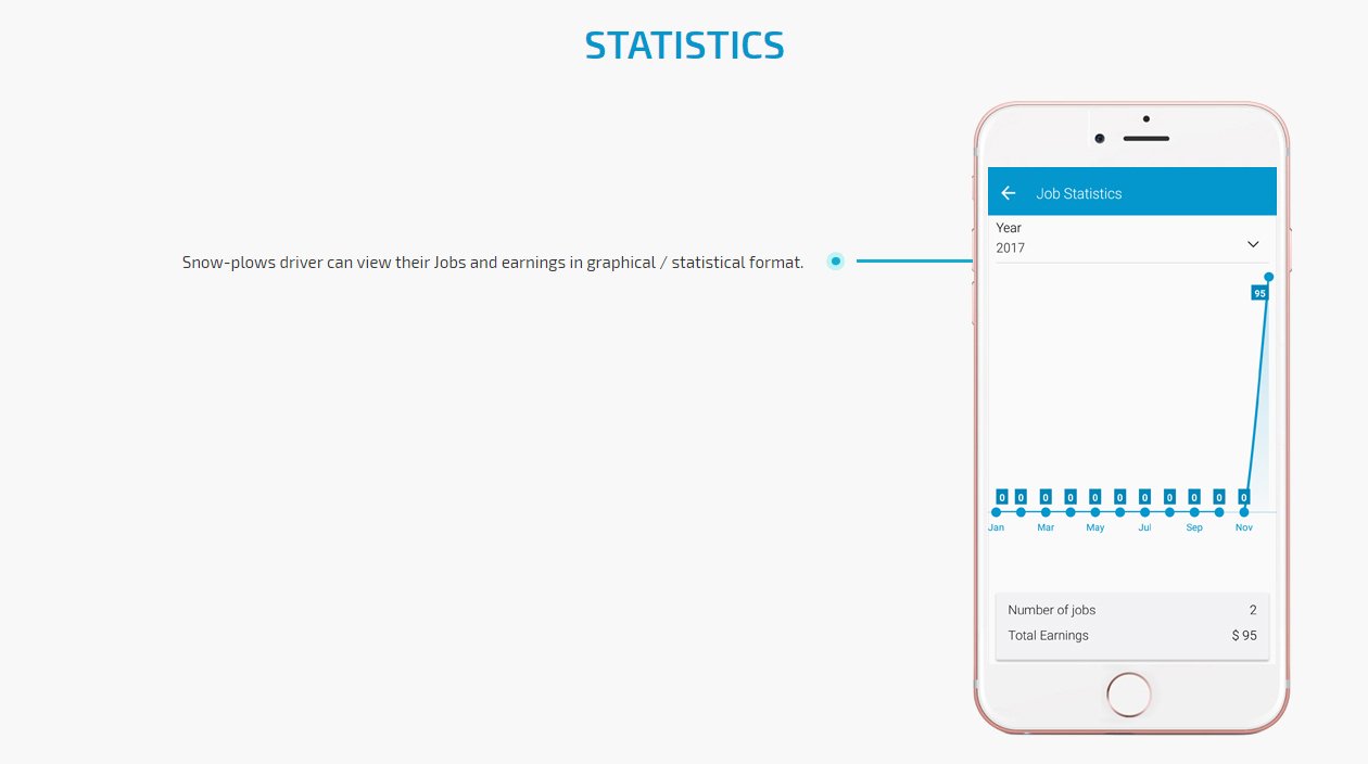 Snow plow driver job and earnings statastics screen
