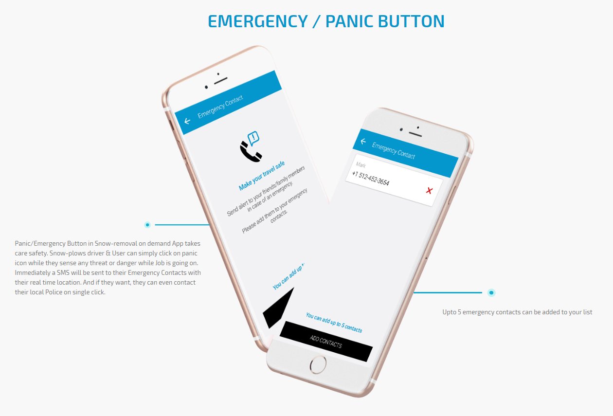 emergency button for user and plow driver