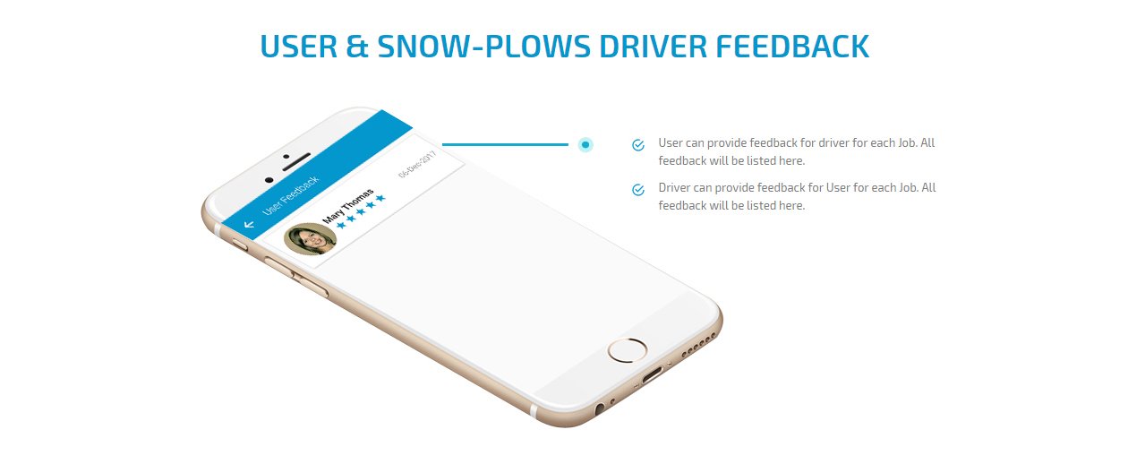 User and Snow plow driver feedback screen