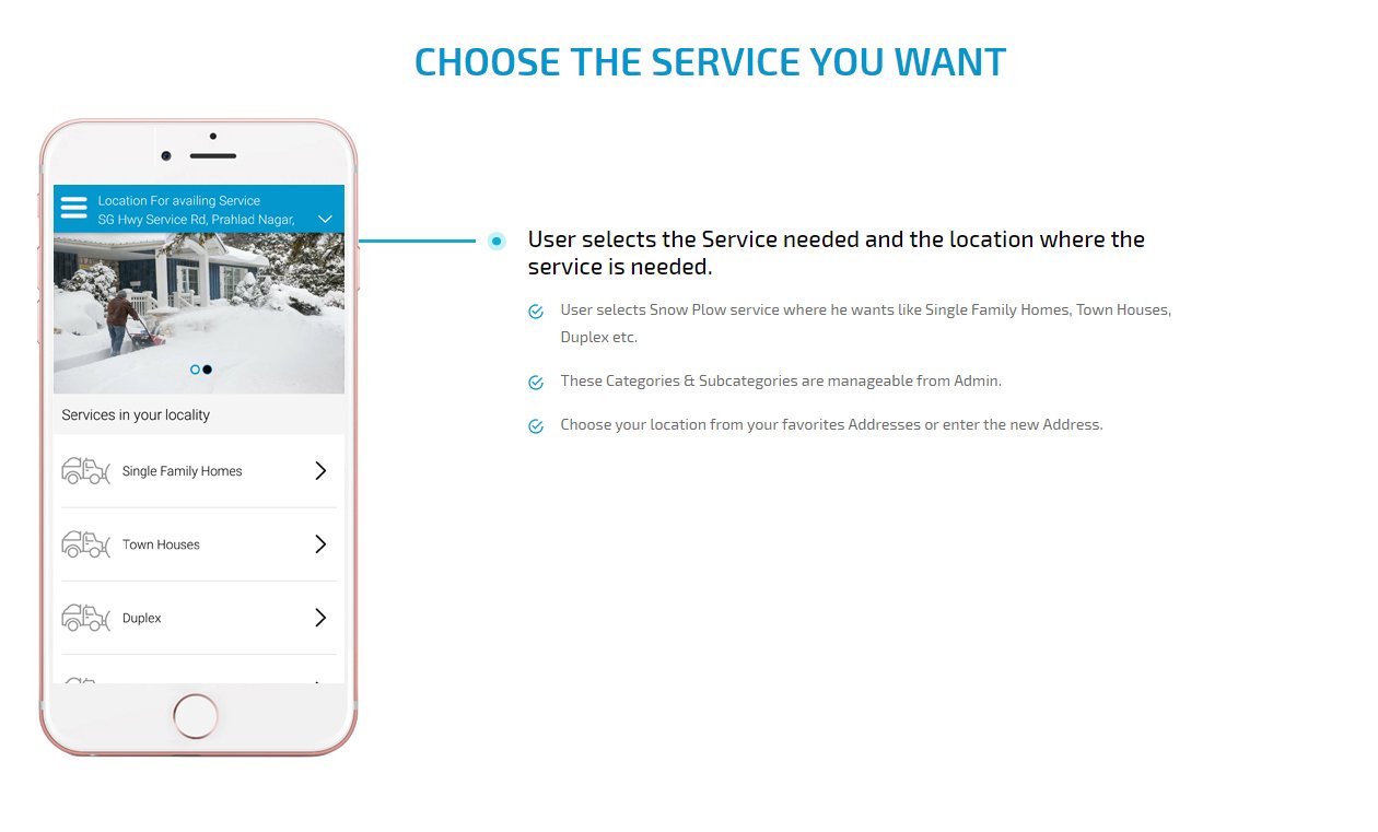 User choose the snow-plow service where they want