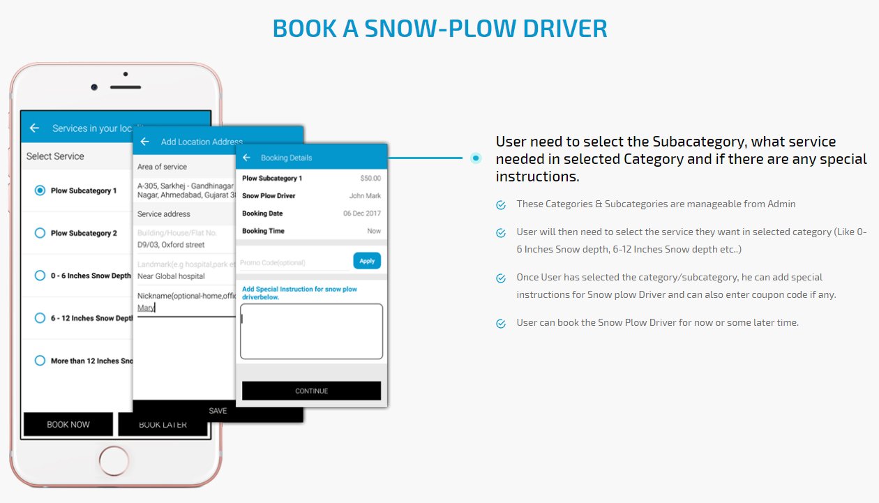 Client book a Snow plow driver