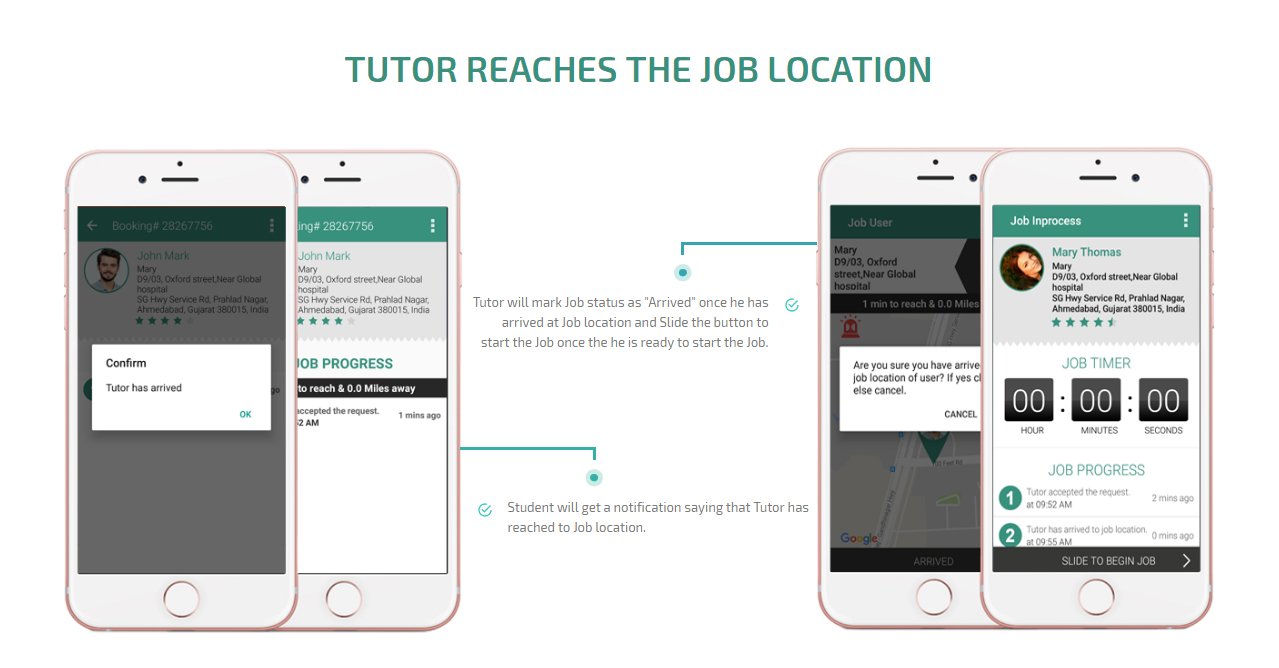 tutors therapist reaches at the job location