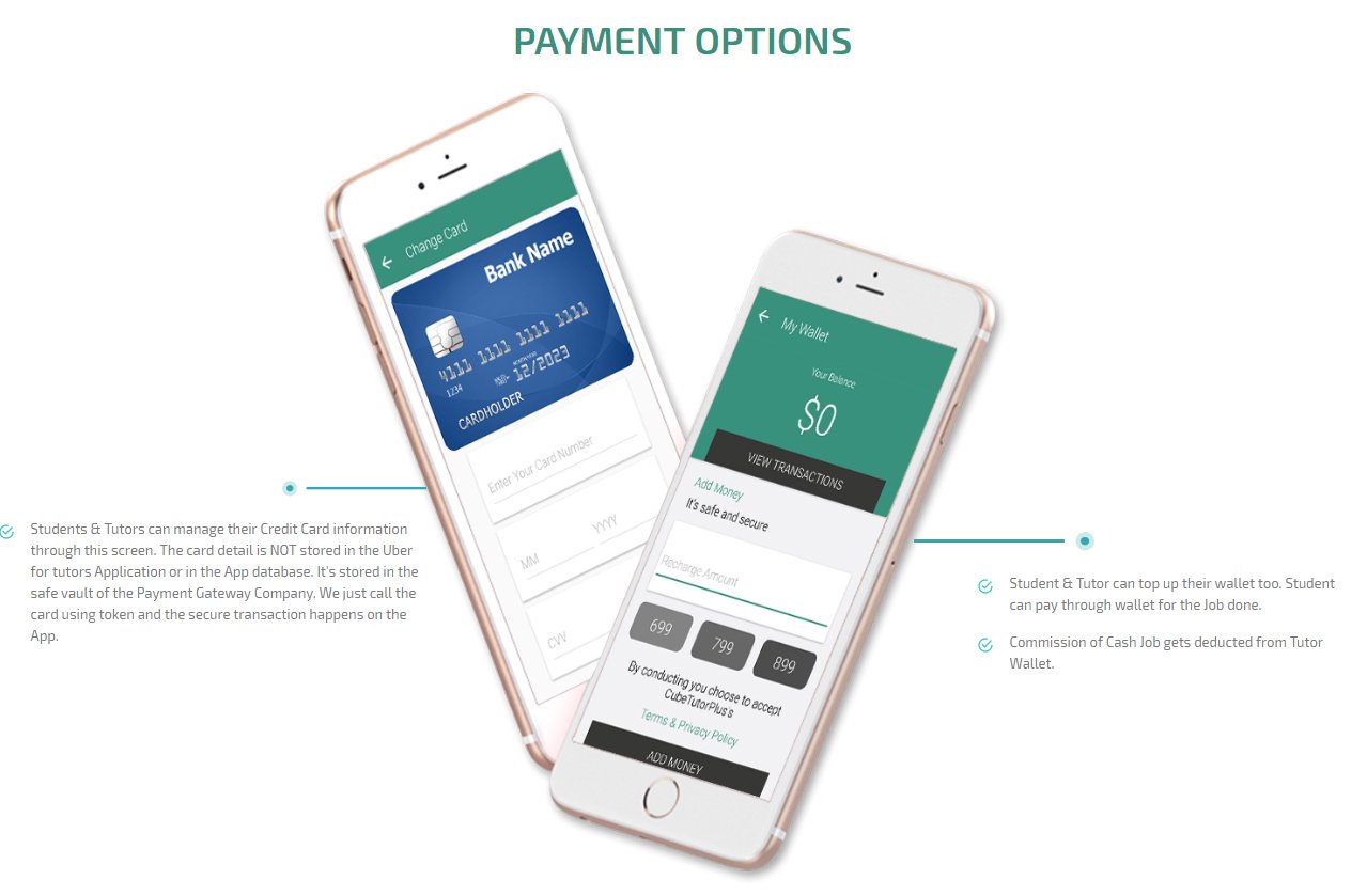 client and tutors payment option screen