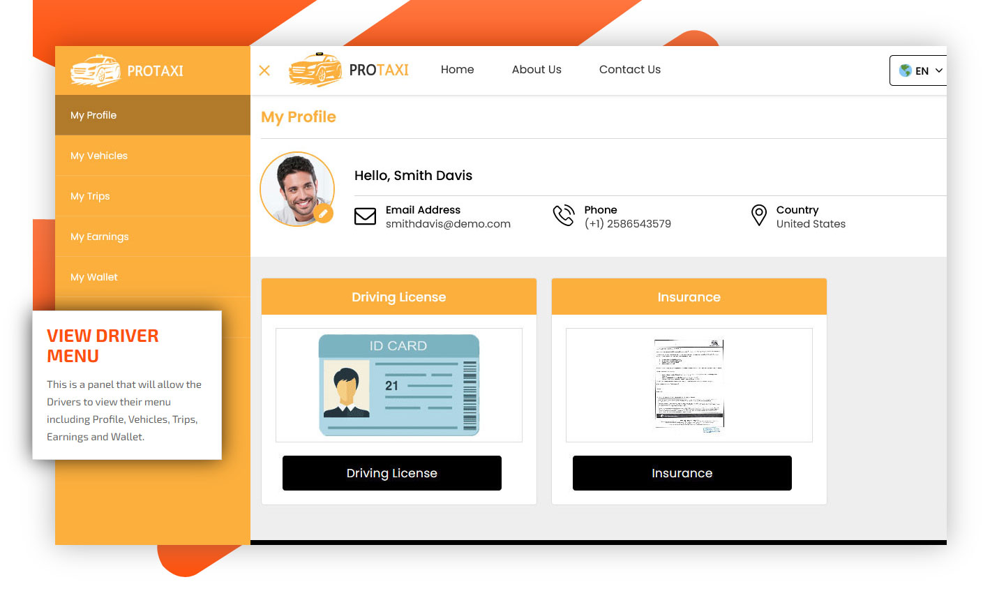 manage driver profile