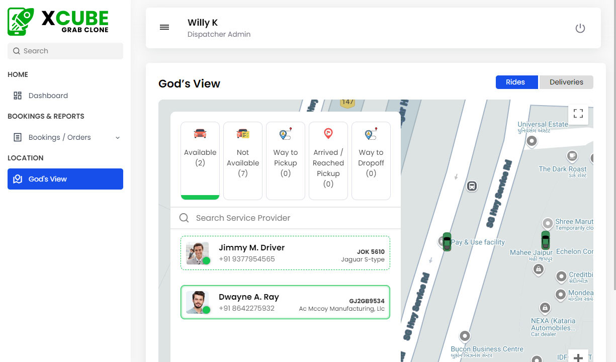 Taxi Manual Dispatch Panel