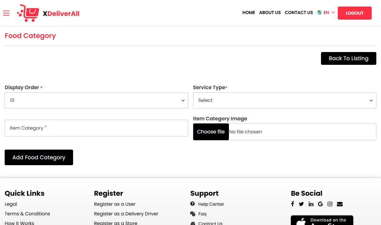 Add Item Category