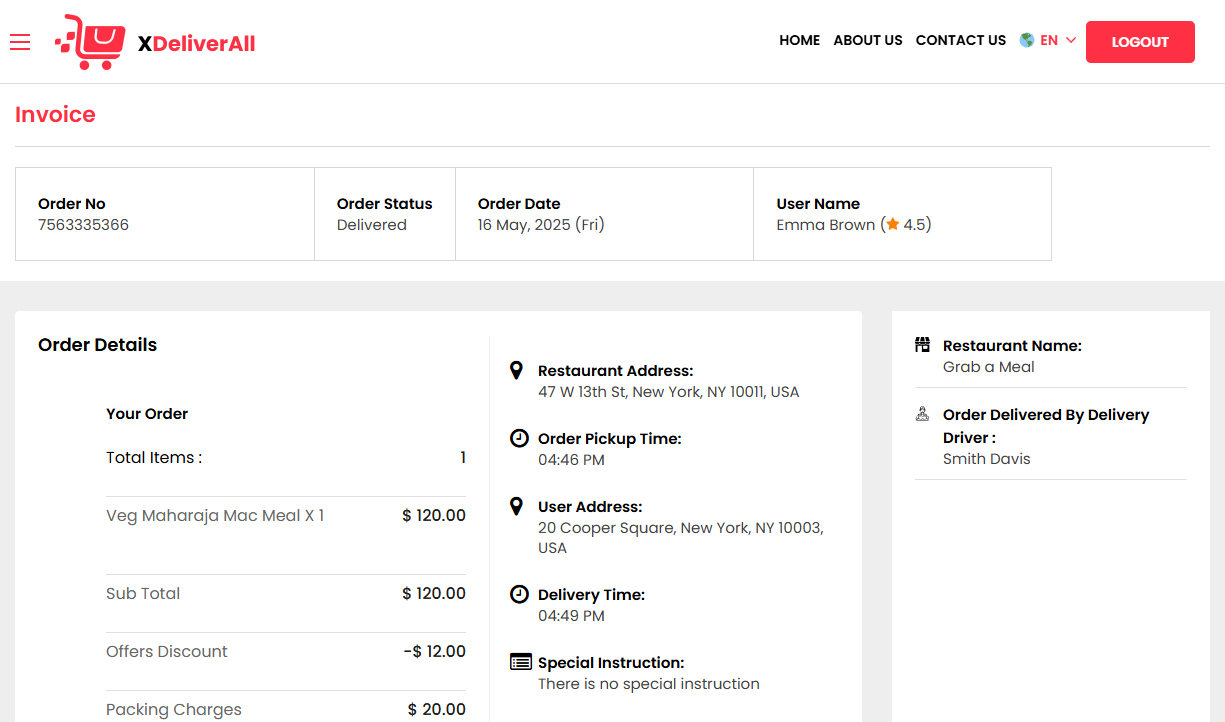Store Invoice