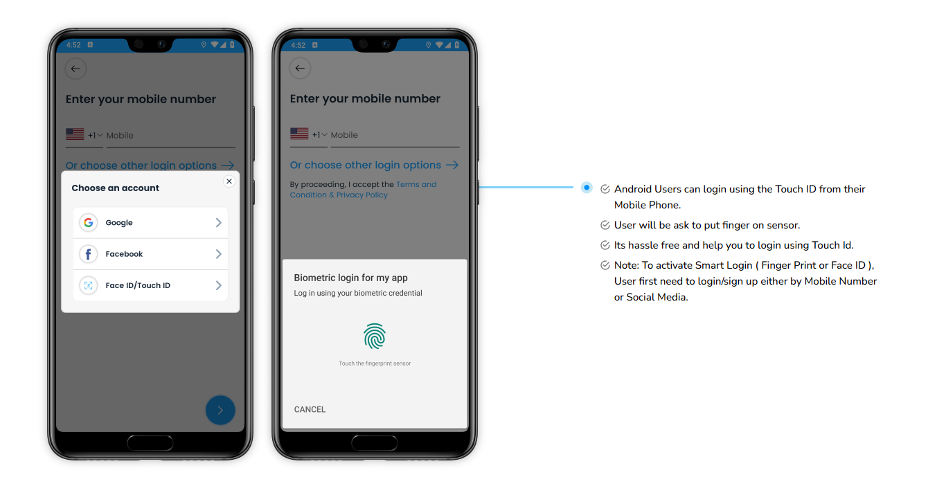 android user login