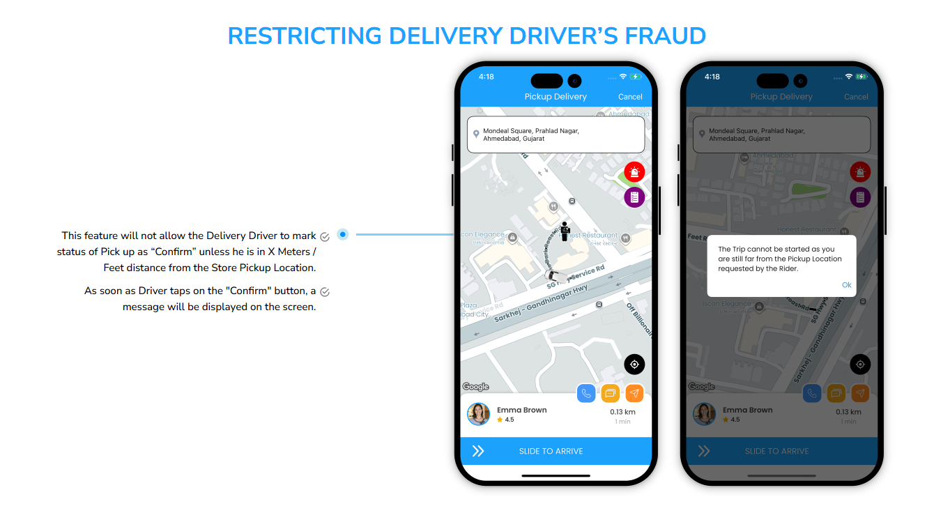restricting delivery driver fraud