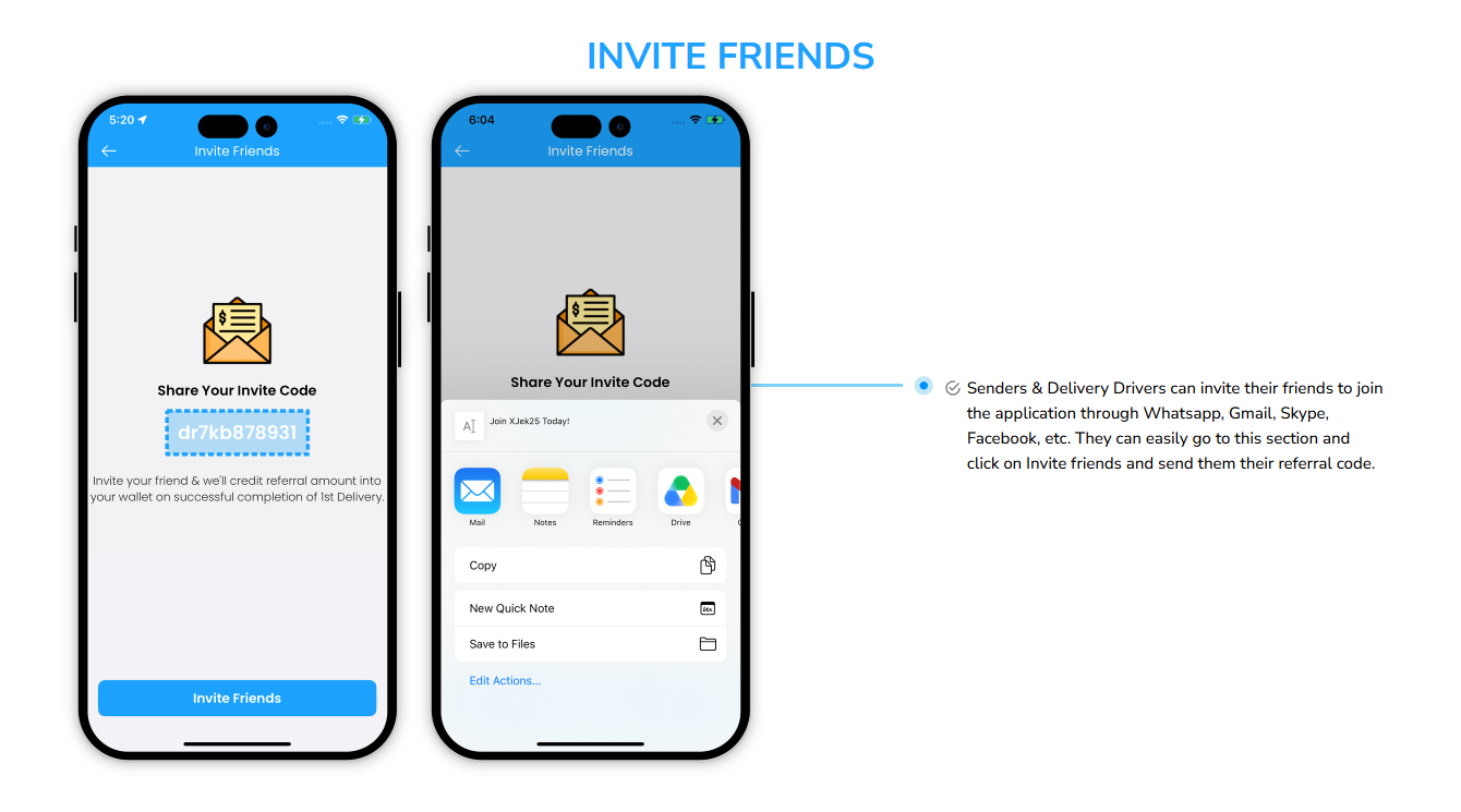 driver can invite friends