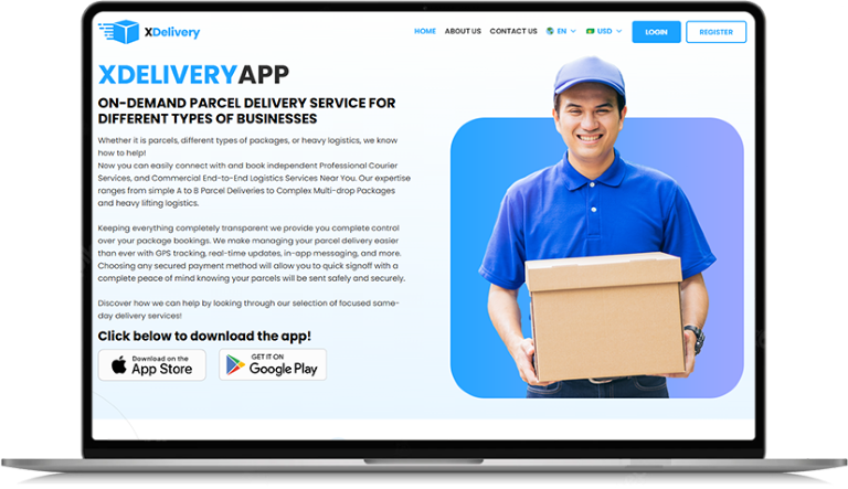 on demand parcel delivery app Web Panel
