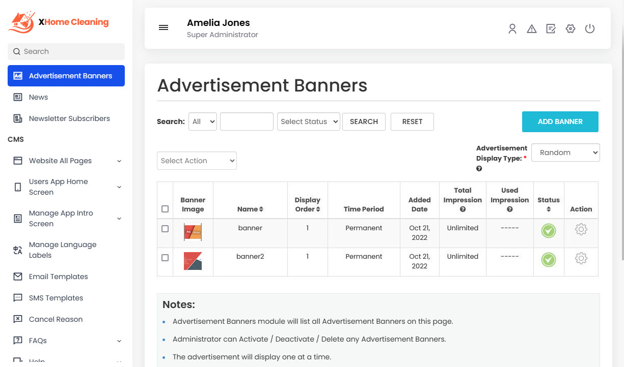 Advertisement Banners