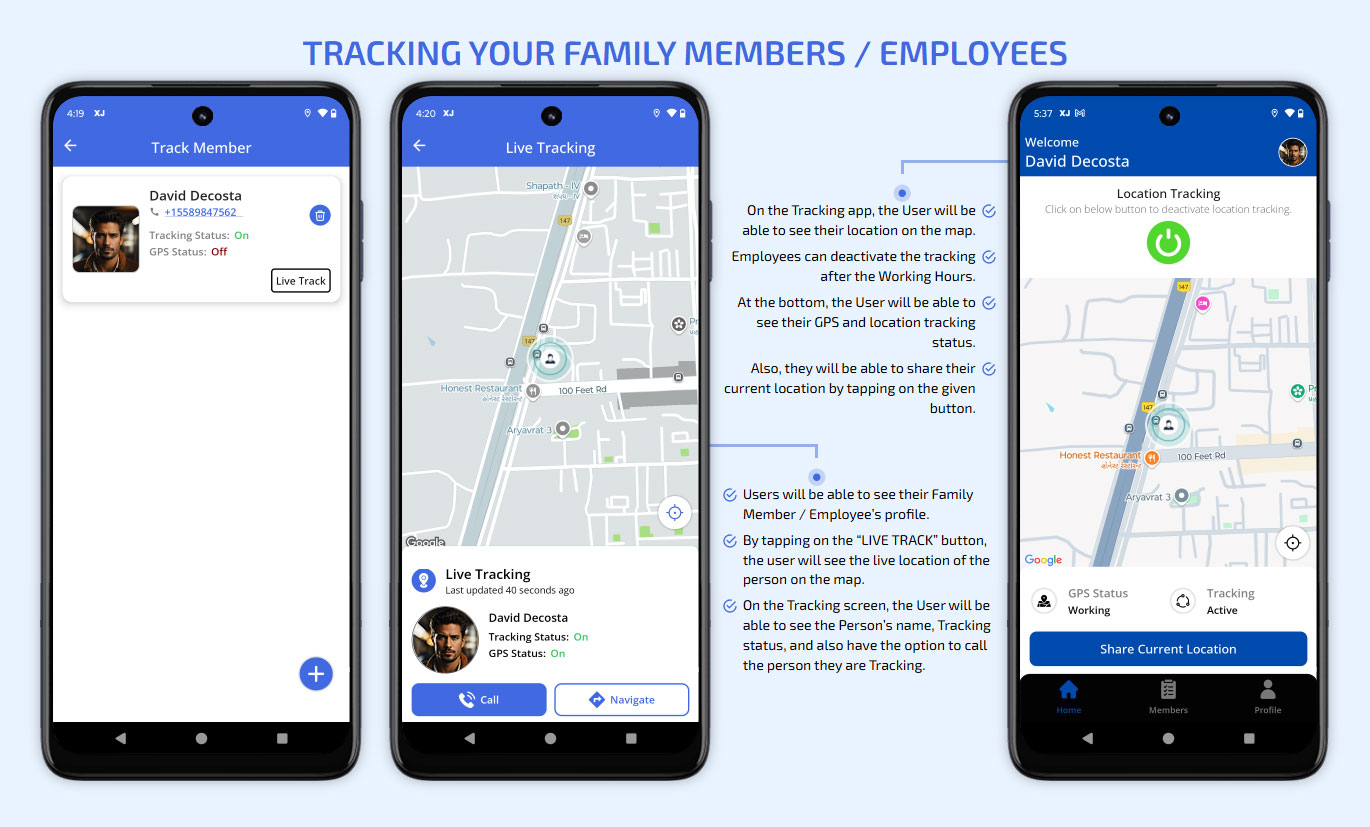 Tracking Your Family Members / Employees