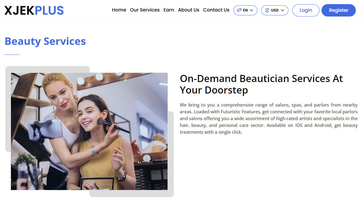 beauty services Page