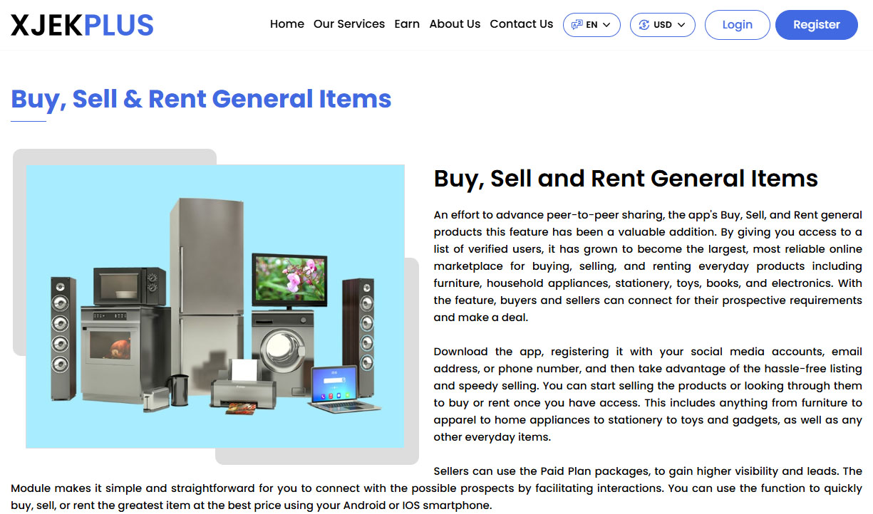 buy sell & rent general items page