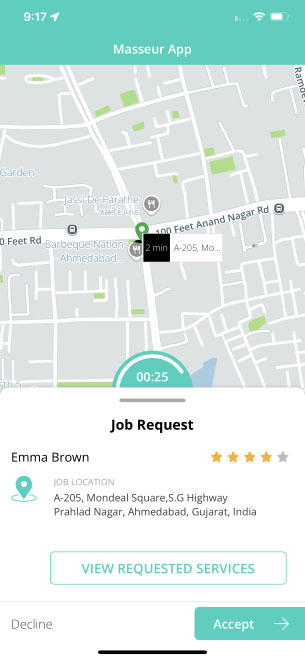 job request accepted