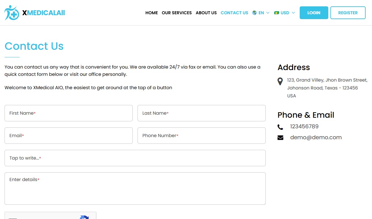 Contact us Page