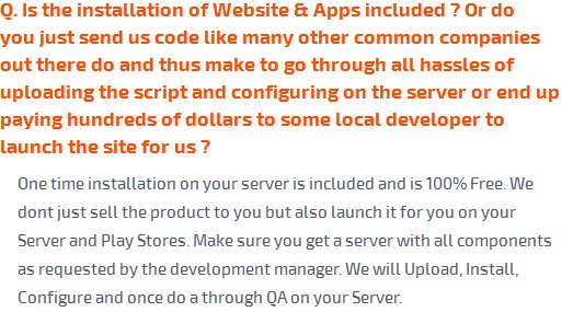 Is the installation of Website & Apps included?